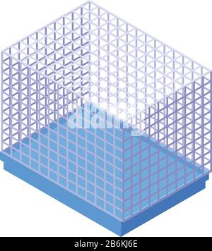 Hamster cage icon, isometric style Stock Vector
