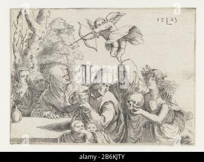 The Old Man. Death, depicted as a skeleton playing a musical instrument ...