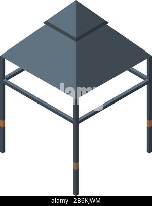 Outdoor wood gazebo icon. Cartoon of outdoor wood gazebo vector icon ...