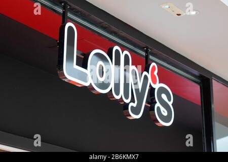 Bordeaux , Aquitaine / France - 09 23 2019 : lolly’s candy bar sign shop Candies chocolate and sweets in lollys store Stock Photo