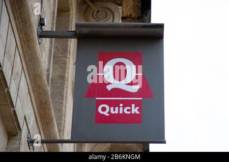 Bordeaux , Aquitaine / France - 11 30 2019 : Quick logo restaurant sign store chain of hamburger fast food restaurants shop Stock Photo