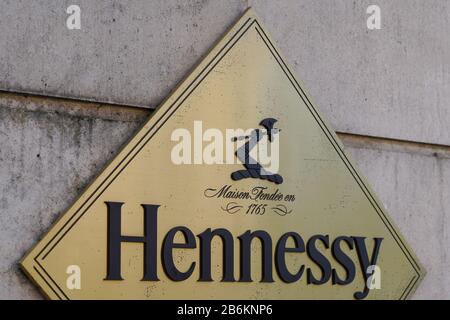 cognac , Aquitaine / France - 12 04 2019 : Hennessy spirit shop sign logo in Cognac store France Stock Photo