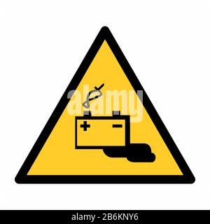 Loading Batteries Warning Sign Stock Vector