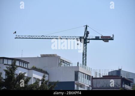 Large Industrial Crane in Booming Real Estate Market Stock Photo