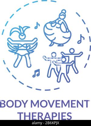 Body movement therapies concept icon. Alternative medicine, active lifestyle idea thin line illustration. Active exercises treatment, workout. Vector Stock Vector