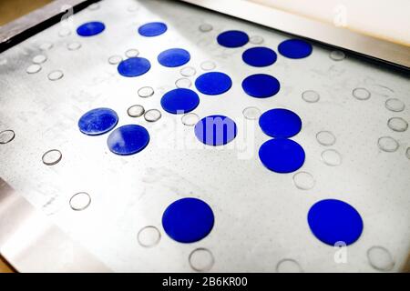 Model of Brownian motion with molecules Stock Photo