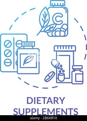 Dietary supplements concept icon. Alternative medicine, homeopathy idea thin line illustration. Concentrated nutrients and vitamins consumption Stock Vector