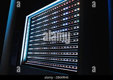 Closeup of pixels on an a plasma TV screen. Stock Photo