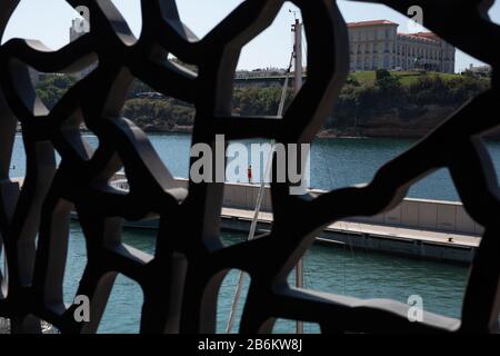 View from inside Mucem, a museum in Marseille, France. Stock Photo