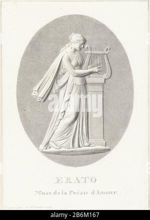 Erato Erato, muse of dance or minnedicht. Manufacturer : artist: Alexander Liernur Dating: 1796 Physical features: pencil material: paper pencil Dimensions: H 240 mm × W 169 mm Subject: Erato (one of the Muses); 'Erato' (Ripa) Stock Photo