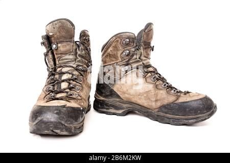 Hiking boots isolated on white background Stock Photo