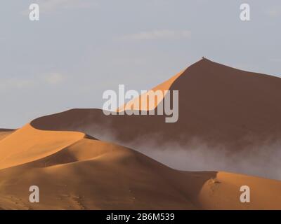 Big Daddy sand dunes in a desert, Sossusvlei, Namib-Naukluft National Park, Hardap, Namibia Stock Photo