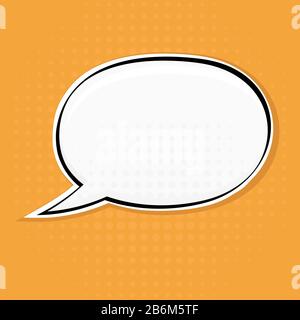 Speech bubble on yellow background. Pop art style Stock Vector
