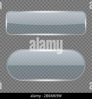 Glass transparent plates isolated Stock Vector