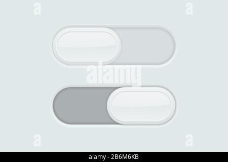 Blank toggle switch buttons. User interface icons Stock Vector