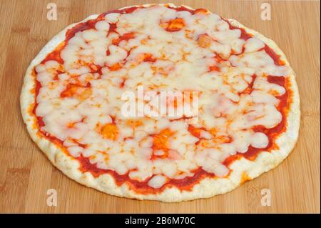 margherita pizza on wooden table Stock Photo