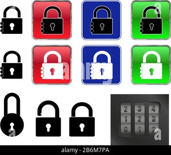 Closed locks Stock Vector