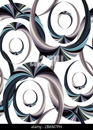 shadow colored ringed oval shaped seamless pattern Stock Photo