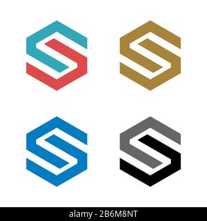 S Letter Hexagon Shape Logo Template Illustration Design. Vector EPS 10. Stock Photo