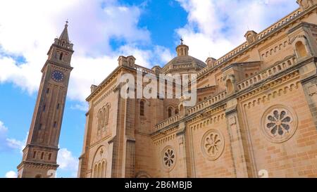 Famous Ta Pinu Shrine - a popular church on the Island of Gozo Stock Photo