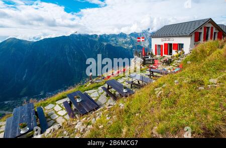 Plan de l'Aiguille mountain hut in Chamonix, France Stock Photo