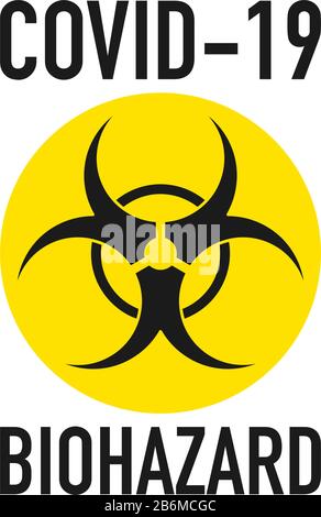 COVID-19 Biohazard sign. Flat style illustration. Stock Vector