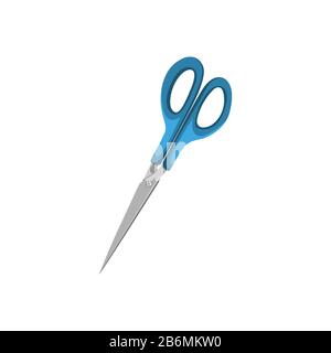 Cartoon blue stationery scissors . Vector illustration Stock Vector