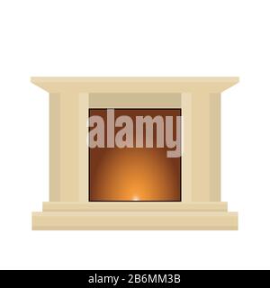Cartoon living room fireplace . Vector illustration Stock Vector