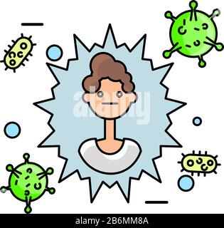 Concept of immunity system. Flat style illustration. Stock Vector