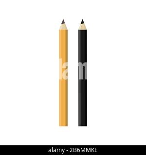 Cartoon black pencils . Vector illustration Stock Vector