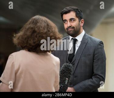 Edinburgh, UK. 11th Mar, 2020. Pictured: Humza Yousaf MSP - Cabinet Minister for Justice, Scottish National Party (SNP). Scenes from inside the Scottish Parliament. Credit: Colin Fisher/Alamy Live News Stock Photo
