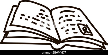 journal, Paper sheets, opened notebook, notes, writing twext book, book image Stock Vector