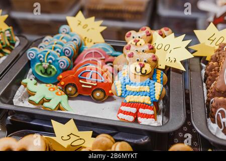 Pile of decorated cookies for kids Stock Photo