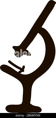 Black microscope icon on a white background - vector illustration Stock Vector
