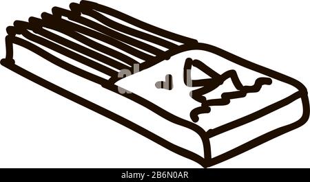 Box of wooden pencils on white background Stock Vector