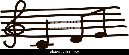 Music notes, musical design element, isolated, vector illustration. Stock Vector