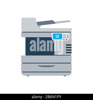 copy machine or photocopier,Office multifunction device,isolated on white background,flat vector illustration Stock Vector