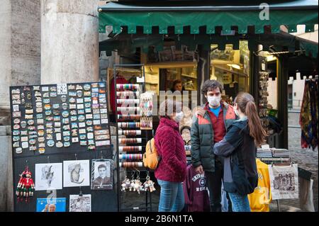 Rome since coronavirus. Restrictive decree of the Government extended the 'protected zone' to the entire national territory. Stock Photo