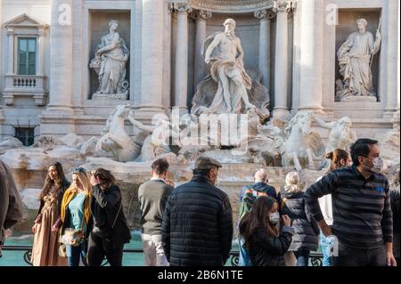 Rome since coronavirus. Restrictive decree of the Government extended the 'protected zone' to the entire national territory. Stock Photo