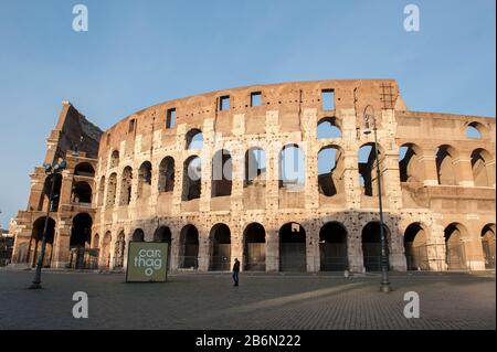 Rome since coronavirus. Restrictive decree of the Government extended the 'protected zone' to the entire national territory.. Stock Photo