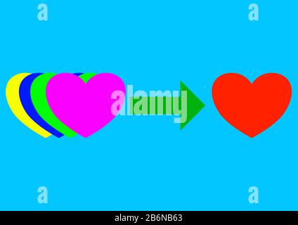 The arrow indicates the path to the heart. Stock Vector
