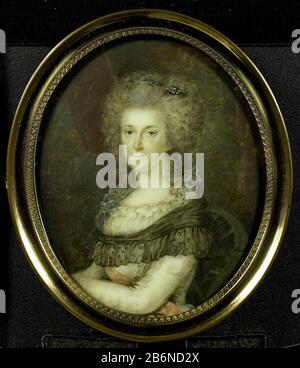 Frederika Sophia Wilhelmina (Wilhelmina 1747-1820), prinses van Pruisen Echtgenote van prins Willem V, SK-A-4360  Portrait of Frederika Sophia Wilhelmina (1747-1820), princess of Prussia. Wife of Prince William V. With Half length, seated in a chair, left. Part of the collection portretminiaturen. Manufacturer : painter: Loch. Phaff Dating: 1767 - 1820 Physical characteristics: miniature on ivory material: ivory metal glass Dimensions: medium: h 10 cm. B × 7.8 cm. outer size: 11.1 cm h. (Incl. Table and eye) × W 9.4 cm. (Incl. Range) × d 0.7 cm. OnderwerpWie: Wilhelmina of Prussia (1751-1820) Stock Photo