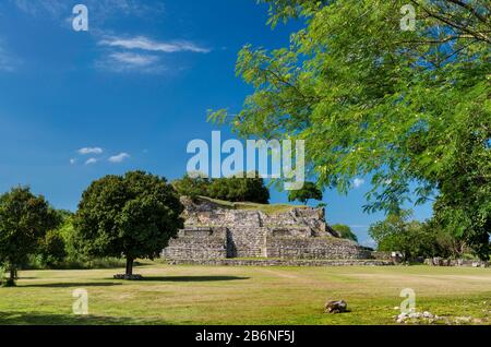 Maya pyramid ruins in Ake, Yucatan, Mexico Stock Photo