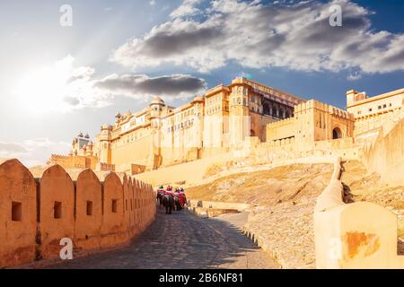 Amber Fort in Jaipur, India, beautiful view, no people Stock Photo