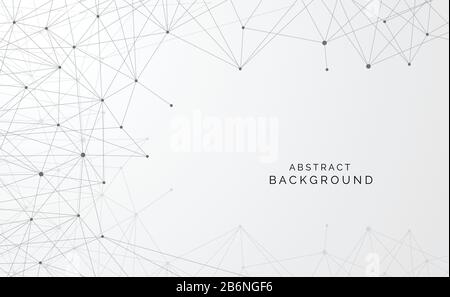 Modern abstract network science connection technology internet and graphic design. on hi tech future gray background network. for template,web design Stock Vector