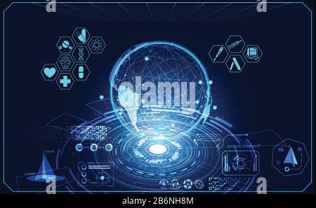 Abstract health medical world ui futuristic hud interface hologram ...