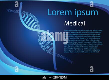 Abstract health medical science consist DNA digital technology concept  modern medical technology,Treatment,medicine on hi tech future blue background Stock Vector