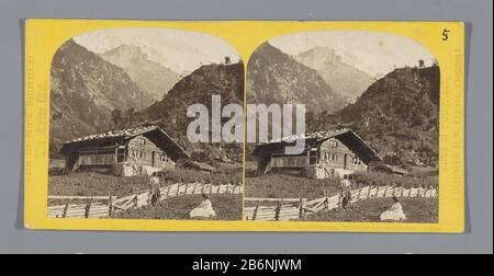 Building in the valley of Lauterbrunnen, in the background the TschingelhornVue du Tschingilhorn, Vallée de Lauterbrunnen. Suisse. (Title object) Property Type: Stereo picture Item number: RP-F F08065 Inscriptions / Brands: number, recto, printed: "101.'opschrift, recto, printed:" Views of Switzerland, photographed by W. England. (Registered) Under the Special Patronage of the Alpine Club.'nummer, recto handwritten "5' Manufacturer : Photographer: William England (listed property) Place manufacture: Bern Date: ca. 1850 - ca. 1880 Physical features: albumen print materials: cardboard photo pape Stock Photo