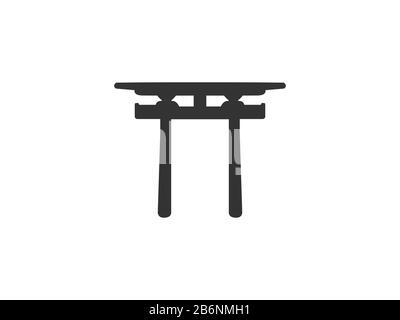 Japanese, shinto, torii icon. Vector illustration, flat design. Stock Vector