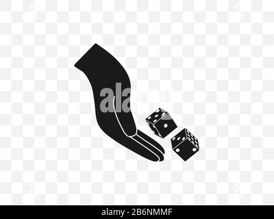 Hand throwing dice icon. Vector illustration. Isolated Stock Vector ...
